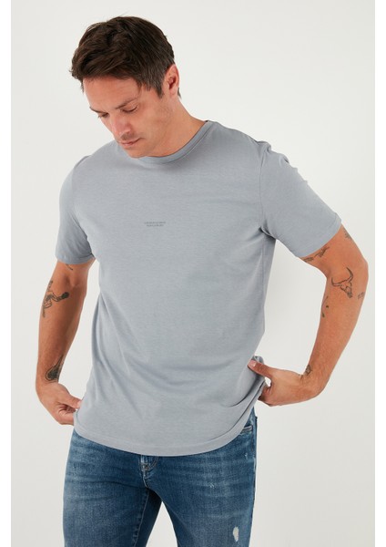 Yazı Detaylı Pamuklu Regular Fit Bisiklet Yaka T Shirt Erkek T Shirt 59020203 modelleri