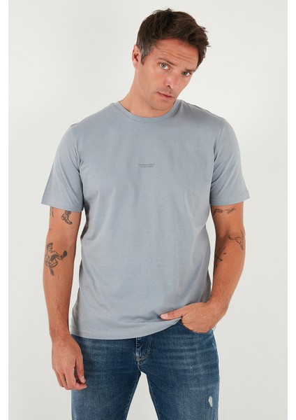 Yazı Detaylı Pamuklu Regular Fit Bisiklet Yaka T Shirt Erkek T Shirt 59020203 indirimleri