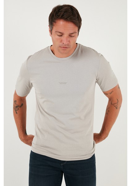 Yazı Detaylı Pamuklu Regular Fit Bisiklet Yaka T Shirt Erkek T Shirt 59020203 modelleri