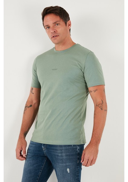 Yazı Detaylı Pamuklu Regular Fit Bisiklet Yaka T Shirt Erkek T Shirt 59020203 fırsatları