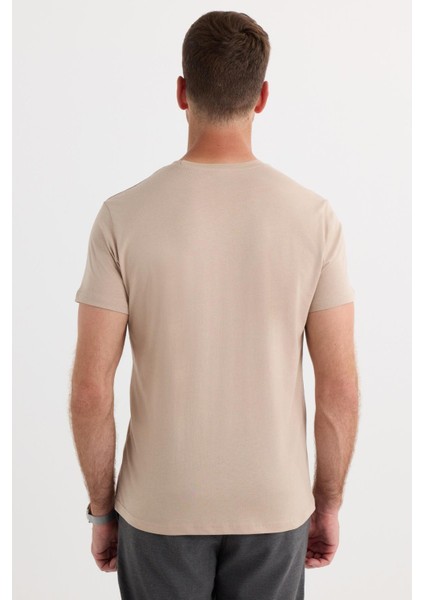 Unisex Slim Fit Dar Kesim %100 Pamuk Yumuşak Dokulu Taş Bisiklet Yaka Tişört