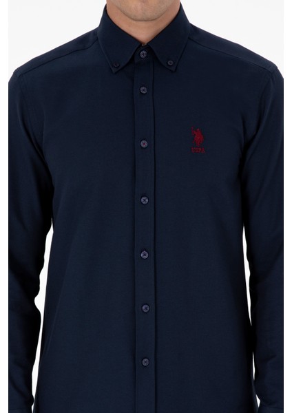 Erkek Lacivert Gömlek Desenli 50317249-VR033