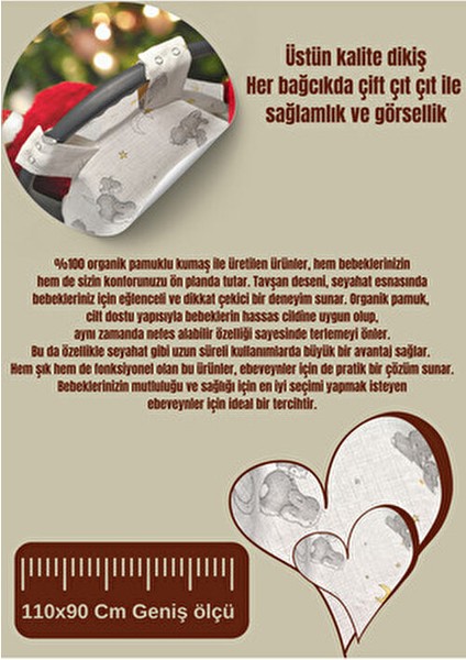 Müslin Puset Örtüsü Gri Yıldız Desenli Oeko Kalite 110 x 90 cm Çıt Çıtlı