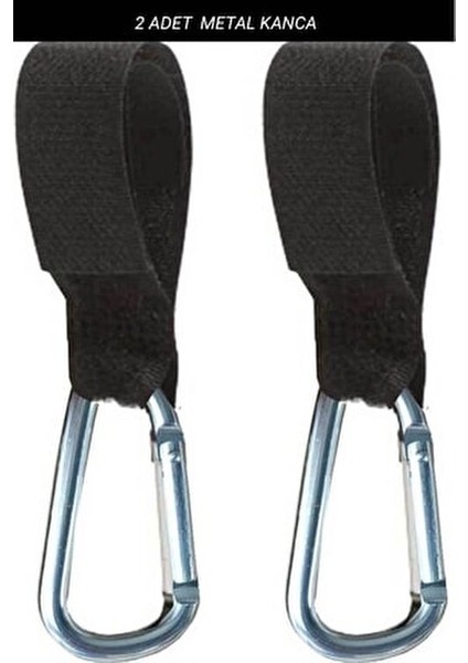 Bebek Arabası Askı Aparatı 2 Adet Metal Kanca Siyah Renk ile Pratik Taşıma