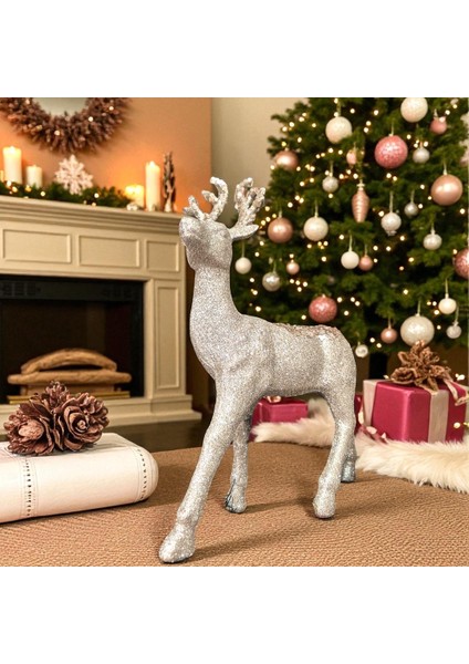 Yılbaşı Lüks Dekoratif Gold Simli Geyik 32CM AST7212 indirimleri