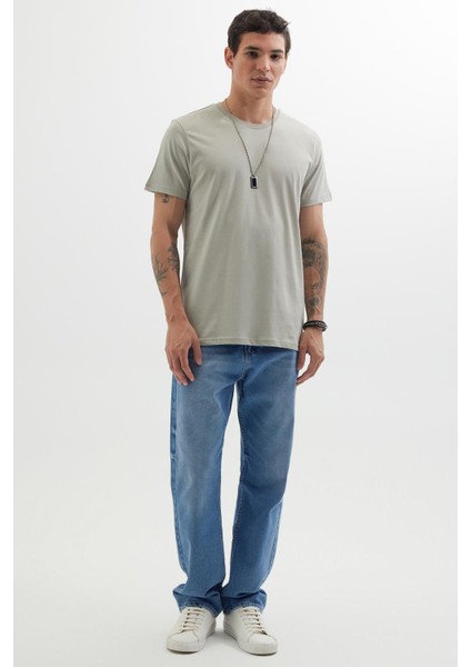 Unisex Slim Fit Dar Kesim %100 Pamuk Yumuşak Dokulu Gri Bisiklet Yaka Tişört fırsatları