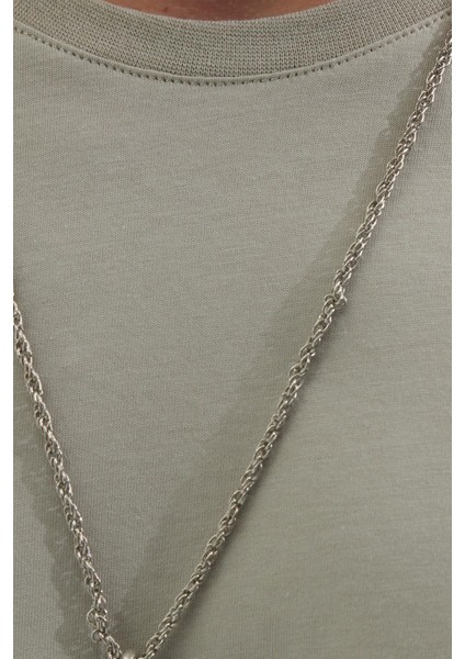 Unisex Slim Fit Dar Kesim %100 Pamuk Yumuşak Dokulu Gri Bisiklet Yaka Tişört