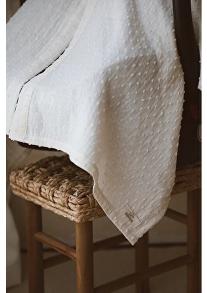 Ponponlu Bebek Puset Örtüsü %100 Pamuk Müslin Kumaş 90x110 cm Modern Tasarım