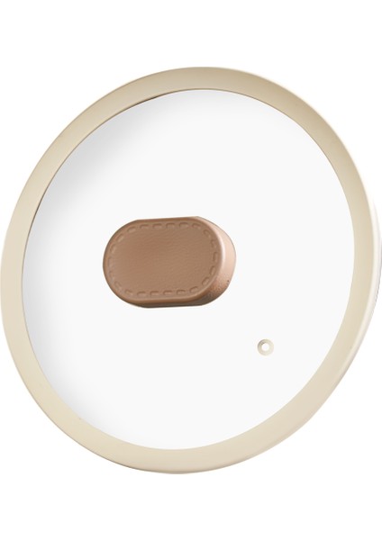 28 cm Silikon Kenarlı Cam Kapak ve Tepe Kahverengi