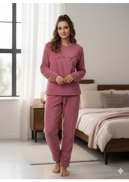 Kadın Pembe Polar Pijama Takımı fiyatları