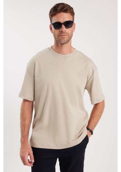 Unisex Oversize Geniş Kesim %100 Pamuk Yumuşak Dokulu Basic Bisiklet Yaka Taş Tişört fiyatları