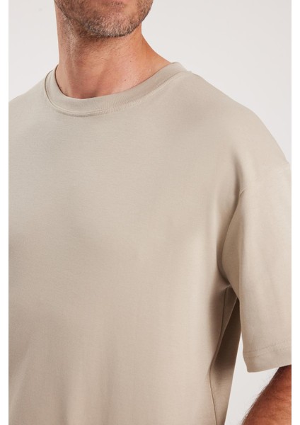 Unisex Oversize Geniş Kesim %100 Pamuk Yumuşak Dokulu Basic Bisiklet Yaka Taş Tişört modelleri