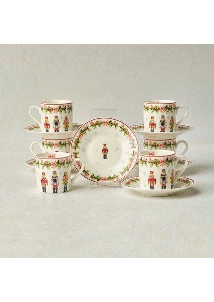 New Year Yılbaşı Kurşun Asker 6 Kişilik Kahve Fincan Takımı 80 ml