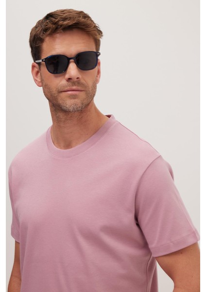 Unisex Relax Fit Rahat Kesim %100 Pamuk Yumuşak Dokulu Hafif Kalın Lila Bisiklet Yaka Tişört fiyatları