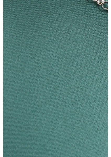 Unisex Oversize Geniş Kesim %100 Pamuk Yumuşak Dokulu Basic Bisiklet Yaka Yeşil Tişört