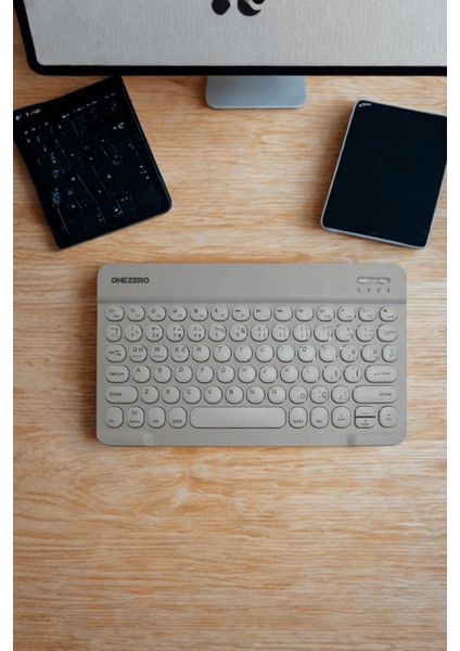 Bilgisayar için Beyaz Bluetooth Kablosuz Klavye