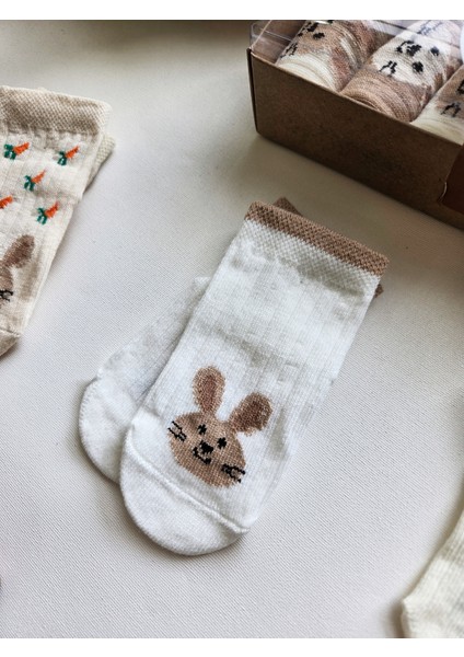 %100 Pamuk Bebek Soket Kutulu Çorap 5'li Set indirimleri