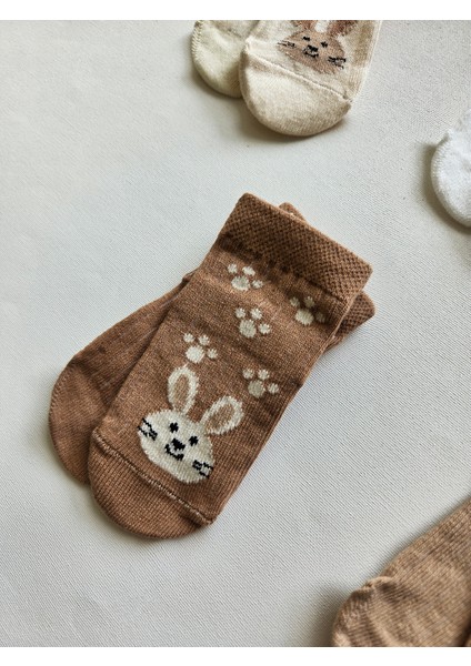 %100 Pamuk Bebek Soket Kutulu Çorap 5'li Set