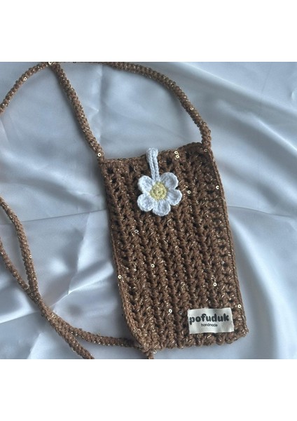 Hanmade Telefon Çantası Ppb3 Yaldızlı Kahverengi fırsatları