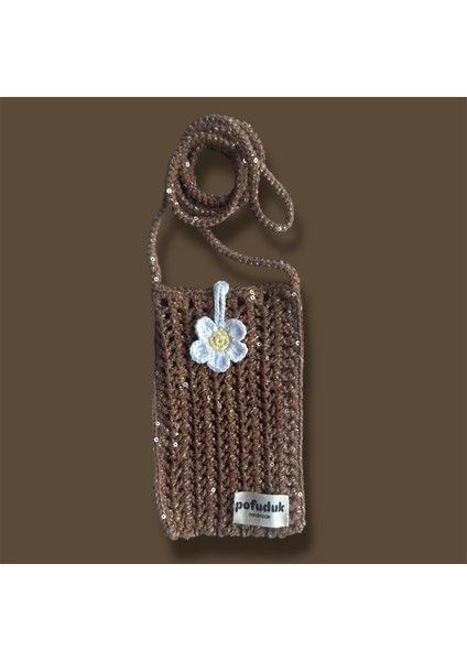 Hanmade Telefon Çantası Ppb3 Yaldızlı Kahverengi indirimleri