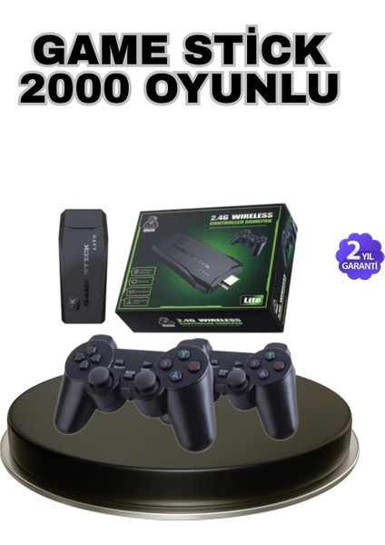 Kablosuz 4K Retro Atari Game Stick – 2 Kollu, 20000 Hazır Oyun