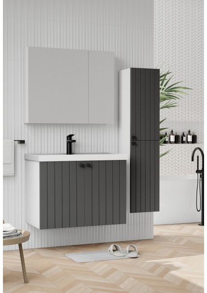 Paris 80 Antrasit Banyo Dolabı