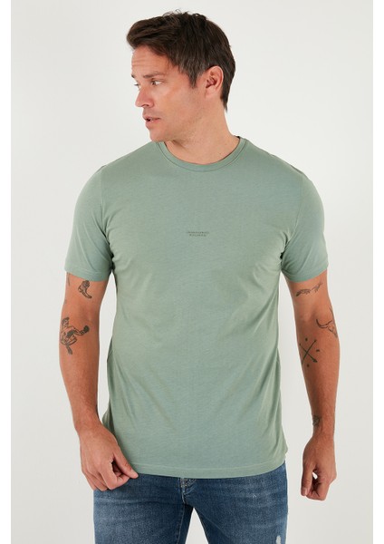 Yazı Detaylı Pamuklu Regular Fit Bisiklet Yaka T Shirt Erkek T Shirt 59020203 modelleri