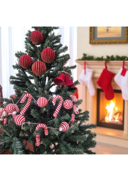 Yılbaşı Kumaş Garland Top ve Baston Şekerli 180CM AST7158 fiyatları