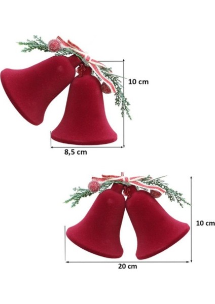 Yılbaşı Kadife Çan Bordo 2lı 10X20CM AST7302 fırsatları