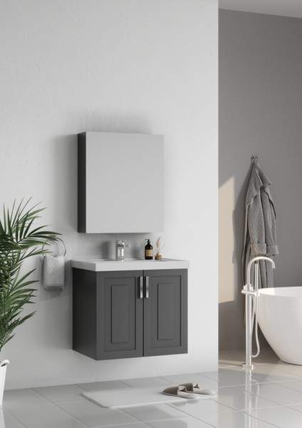 Londra 65 cm Antrasit Banyo Dolabı