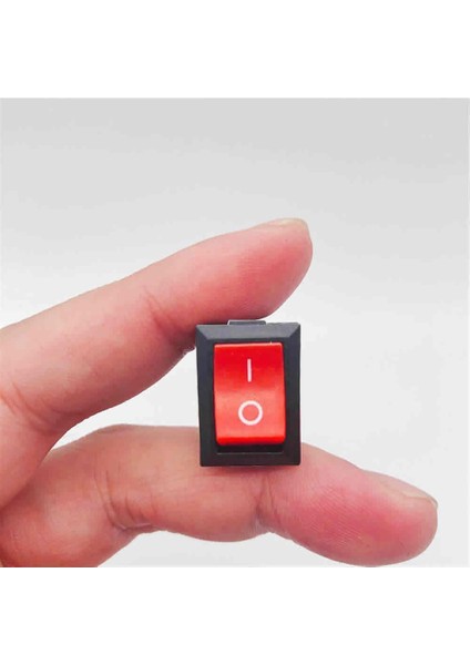 2 Pin Kırmızı Anahtar Switch Mini Buton KCD1 Plastik Açma Kapama ON / OFF 5A 220V 10A 125V Latch Kilitlemeli Rocker