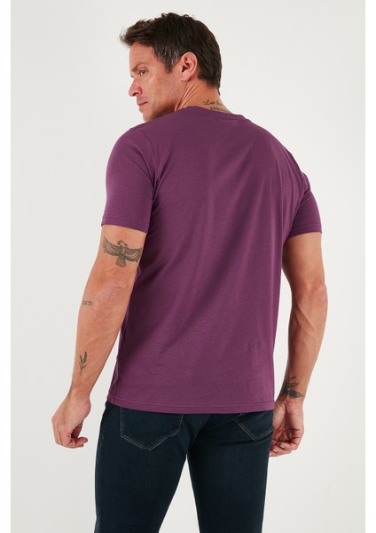 Yazı Detaylı Pamuklu Regular Fit Bisiklet Yaka T Shirt Erkek T Shirt 59020203
