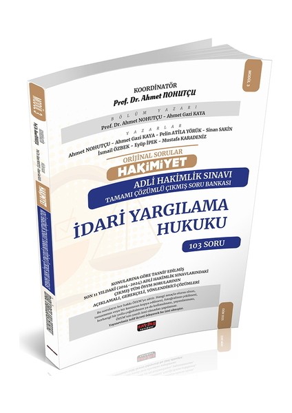 Orijinal Sorular Hakimiyet Adli Hakimlik Idari Yargılama Hukuku Çıkmış Soru Bankası Savaş Yayınları 2025