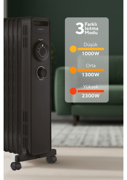 11 Dilim Siyah Radyatör KUM1230S