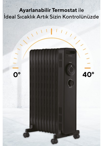 11 Dilim Siyah Radyatör KUM1230S