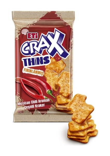 Crax Thins Mexican Chili Aromalı Çeşnili Kraker 35 G x 14 Adet fiyatları