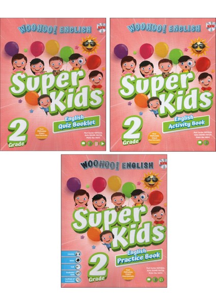 Kırmızı Beyaz 2. Sınıf Woohoo Süper Kids Set (3 Kitap)