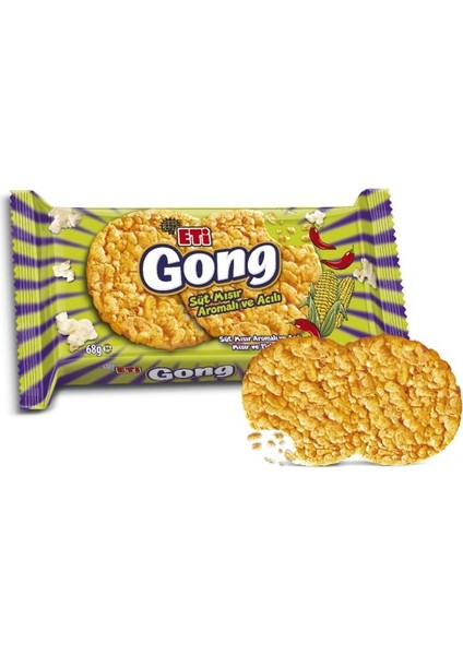 Gong Süt Mısır Aromalı & Acılı Mısır ve Pirinç Patlağı 68 G x 16 Adet modelleri
