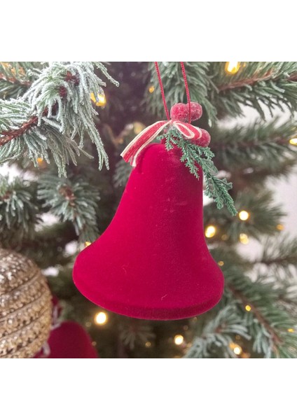 Yılbaşı Kadife Noel Çanı Bordo 12CM AST7303