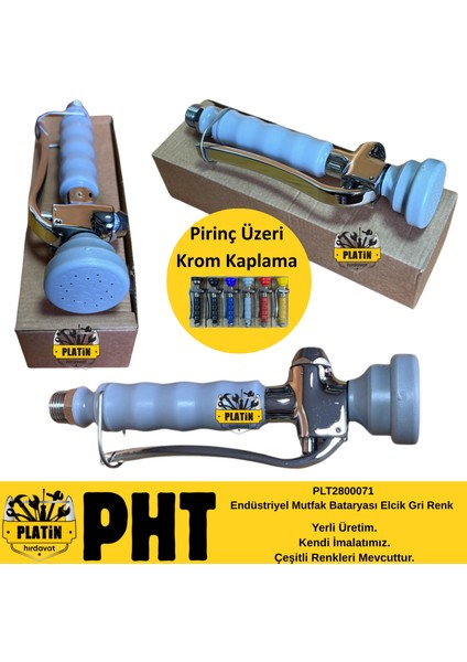 Endüstriyel Mutfak Bataryası Elcik Gri Renk PLT2800071