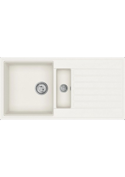 - CLIFF 60 B-TQ WHITE - Ankastre Granit Eviye - Beyaz - 86 cm - 115380002