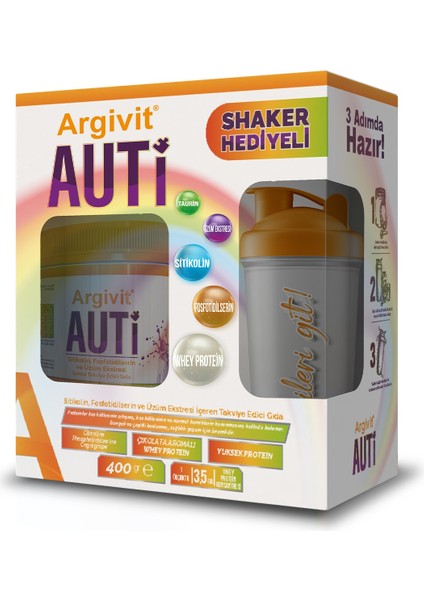 Auti Taurin, Sitikolin, Fosfotidilserin ve Üzüm Ekstresi 400 gr + Shaker fiyatları
