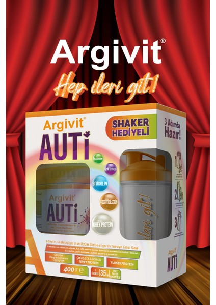 Auti Taurin, Sitikolin, Fosfotidilserin ve Üzüm Ekstresi 400 gr + Shaker modelleri