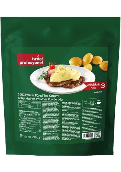 Profesyonel Sade Sütlü Patates Püresi 2,5 kg