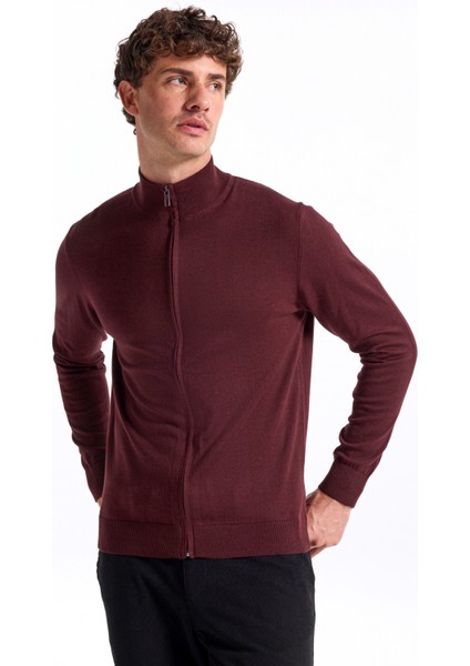 Bordo Melanj Erkek Hırka F5WM-HRK 2578