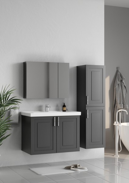 Londra 80 cm Antrasit Banyo Dolabı