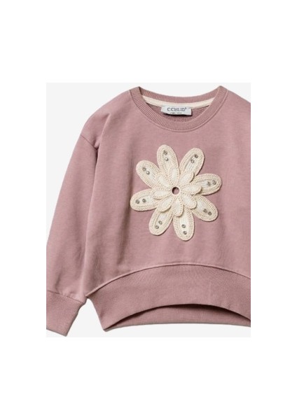 Çiçek Desenli Sweatshirt