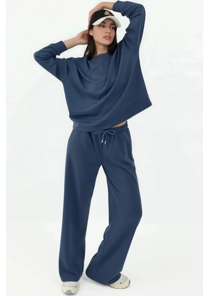 Kadın Modal Touch Basic Sweatshirt Oxford Mavisi modelleri