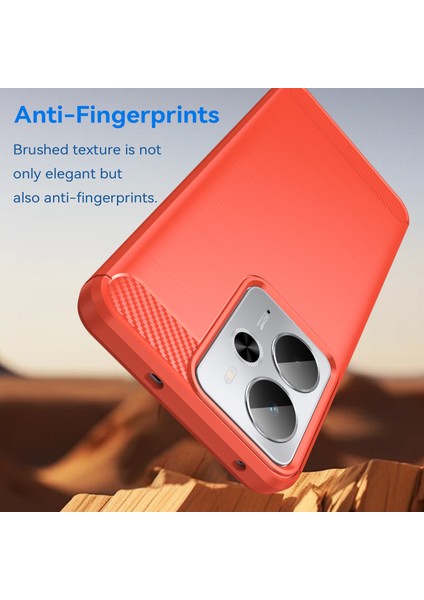 Oppo Realme 14T Telefon Kılıfı, Fırçalanmış Karbon Fiber Dokulu Esnek Tpu Tampon, Darbe Emici Koruyucu Kılıf Oppo Realme 14T (Yurt Dışından) modelleri