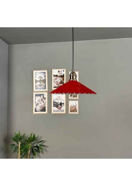 Avilla Kırmızı Tekli Metal Avize Lale Başlık Rustik Cafe Mutfak Modern Sarkıt Aydınlatma indirimleri
